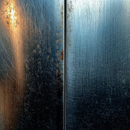 Golden glitter on silver metal sheet, industrial iron texture AI generated imageの写真素材