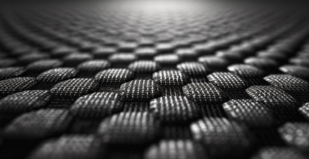 Panoramic texture of black and gray carbon fiber AI generated imageの写真素材