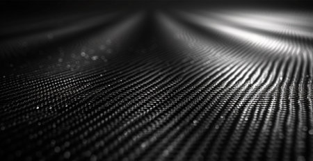 Panoramic texture of black and gray carbon fiber AI generated imageの写真素材