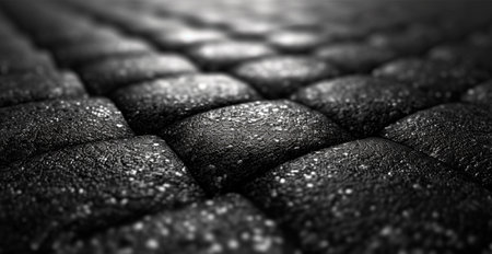 Panoramic texture of black and gray carbon fiber AI generated imageの写真素材