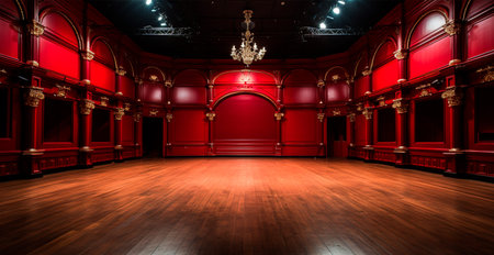 Large theater stage, rehearsal of a theater troupe AI generated imageの写真素材