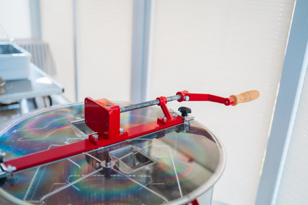 Manuel Handle of a Centrifugal Extractor for Bee Honeyの写真素材