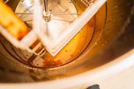 Honey on the Bottom of the Barrel of a Centrifugal Extractor for Beekeepingの写真素材