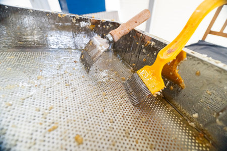 Capping Scratcher for Beekeeping Honey in a Gooey Decapping Trayの写真素材