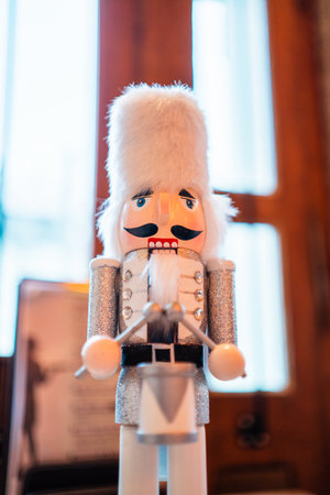 White Nutcracker Soldier with a Drumの写真素材