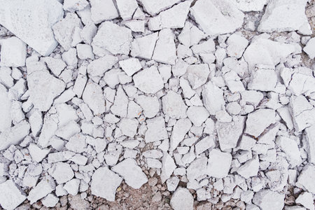 Broken and Destructed White Gypsum Stone Textureの写真素材