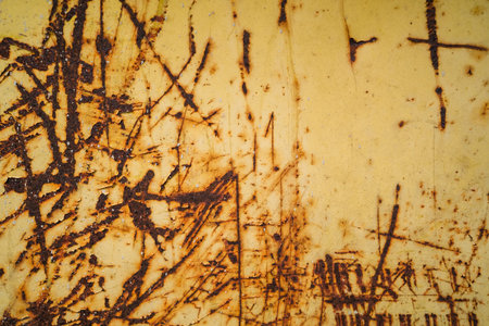 Rusty Metal Coat Scratched and Weathered Textureの写真素材