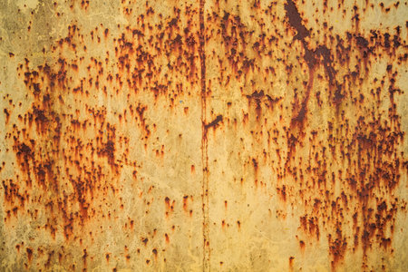 Weathered Yellow Metal Rusted and Decayed Texture