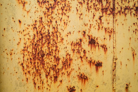 Texture of Weathered Yellow Metal with Rusted Coat