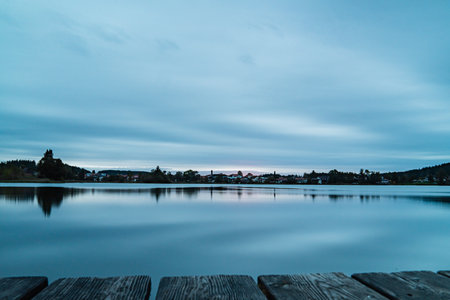 River With Soft Cloud Landscape Calms Down the Soulの写真素材