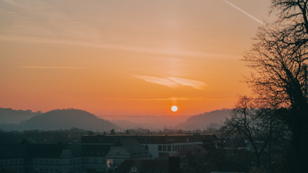 Horizon With Epic Sunrise Early in the Morningの写真素材