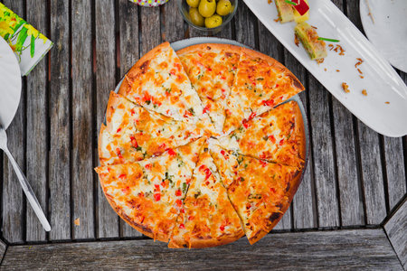 Traditional Tarte Flambee Tarte FlambÃ©e with Creme Fraiche from French Alsaceの写真素材