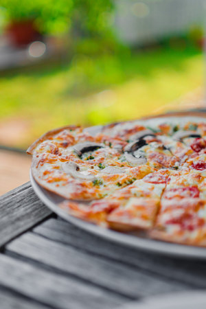 Fresh French Tarte FlambÃ©e with CrÃ©me Fraiche and Vegetables