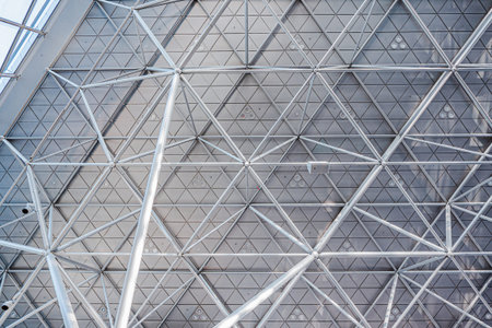 Geometric Architecture with Futuristic Metal Texture