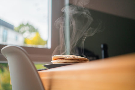 Delicious Steaming Stack of Delicious Homemade Pancakes
