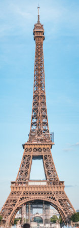 Panorama View of the Isolated Eiffel Tower During Constructionの写真素材