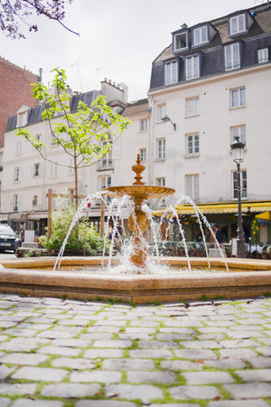 Water Fountain on a Square in the City During Sunshine in the Summer