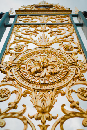 Golden Flower Like Decoration in neoclassic Style A Relic from the Pastの写真素材
