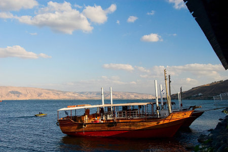 Two yachts on the quay before sunset
