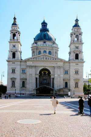 Cathedral Catholic cathedral with two towers in the center of Budapest の写真素材