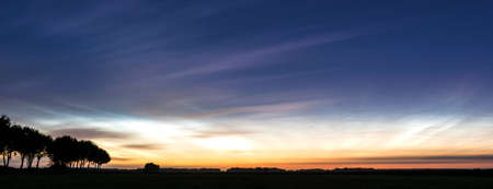 horizon at night in natureの写真素材