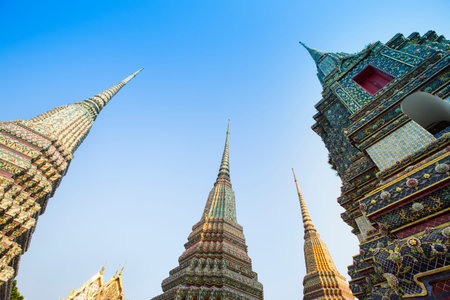 the beautiful wat pho in bangkok, thailand