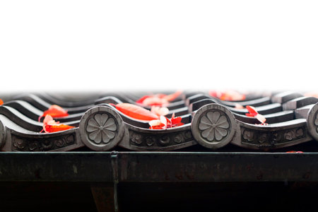 japanese temple roofの写真素材