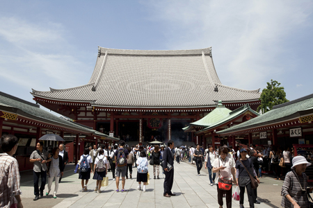 Sensoji Temple,Japan, with a cloud and blue sky.のeditorial素材