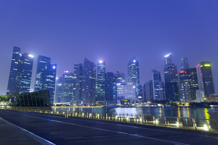 View of many office buildings in Singaporeのeditorial素材
