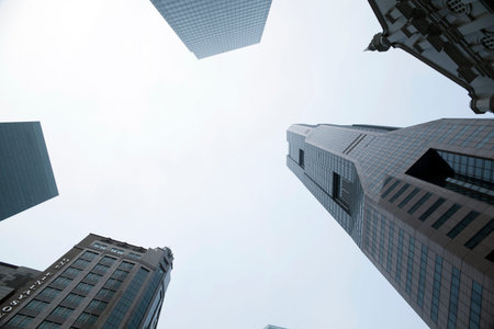 look up to skyscrapers of Singapore