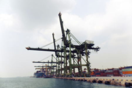 Singapore commercial port in Singapore.のeditorial素材