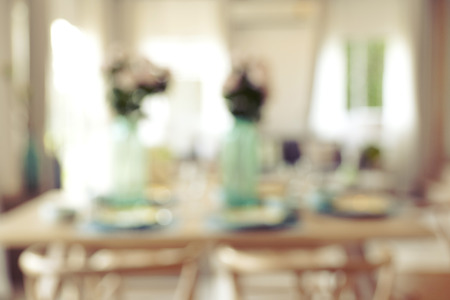 Blurred background Modern dining room.の写真素材