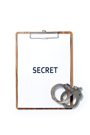 notepad with "secret" textの写真素材