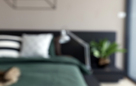 Blur Background of modern Bedroomの写真素材