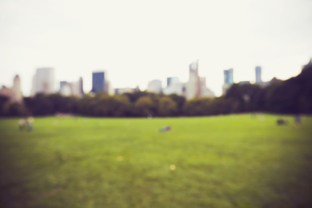 Defocused blur abstract background of central parkの写真素材