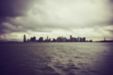 blurred image of New Jersey skylinevintage effect.の写真素材