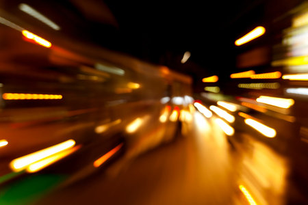 Beautiful background on dark, out of Focus Lights during the Night.の写真素材