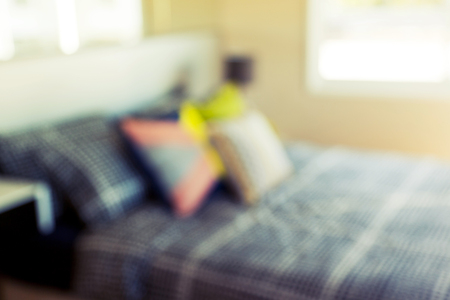 blurred image of modern boy's bedroomの写真素材