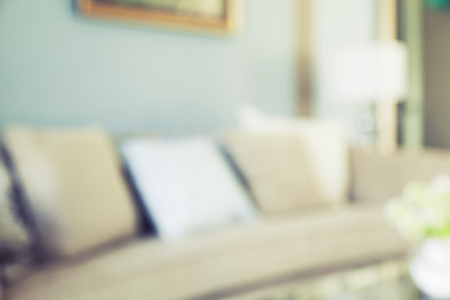 cushion on sofa at homeの写真素材