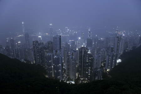 skyline of Hong Kong from Victoria Peakのeditorial素材