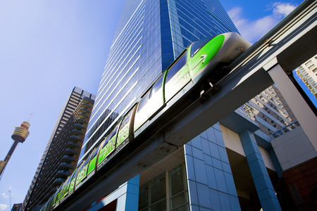 monorail in Darling Harbour area of Sydneyの写真素材
