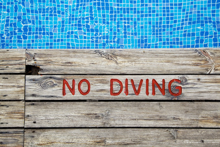 swimming pool, no divingの写真素材