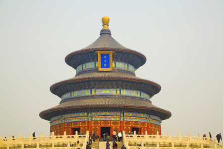 temple of heaven or "Tiantan" pagoda with blue sky in Beijing, Chinaのeditorial素材