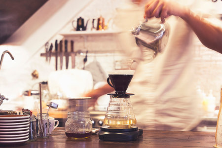 Kits for making fresh coffee in vintage toneの写真素材