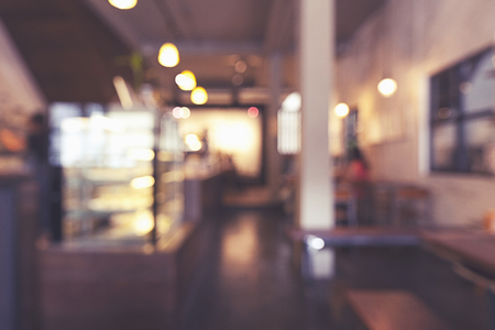 Blurred background of Coffee shop with vintage filter.の写真素材