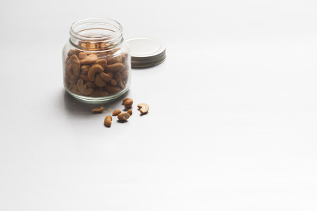 Cashew nuts in the bottleの写真素材