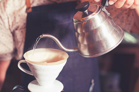 coffee dripping in vintage warm tone color