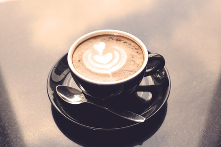 cups of coffee on the tableの写真素材