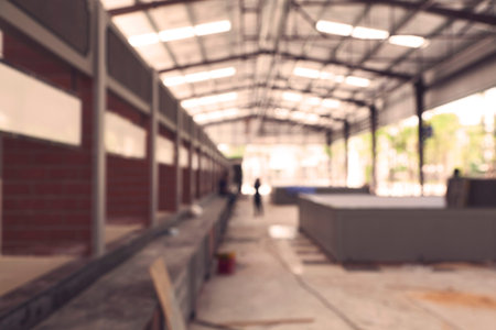 blurred image of warehouse underconstruction