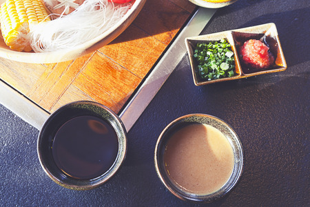 delicious sauce for Shabu or Sukiyaki, Japanese foodの写真素材
